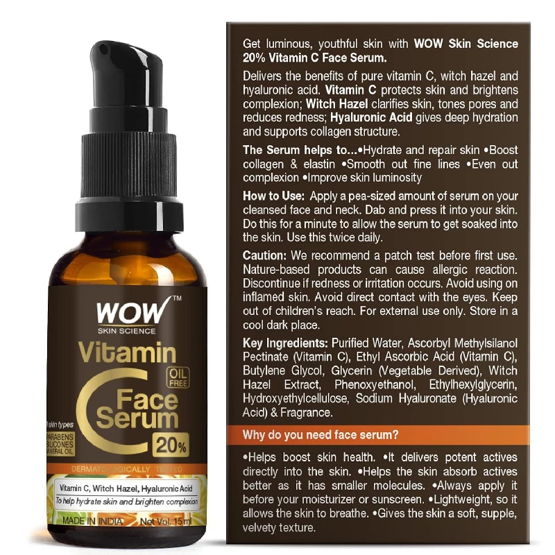 WOW Skin Science Brightening 20percent Vitamin C Face Serum, 15 ml-2.webp